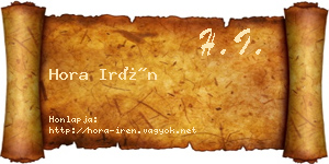 Hora Irén névjegykártya